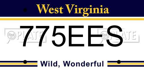 775EES West Virginia License Plate