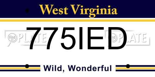 775IED West Virginia License Plate