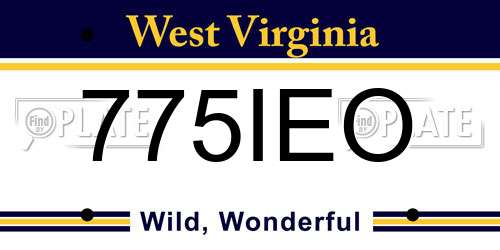 775IEO West Virginia License Plate