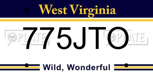 775JTO West Virginia License Plate