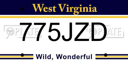 775JZD West Virginia License Plate