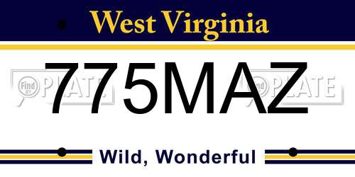 775MAZ West Virginia License Plate