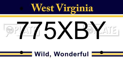 775XBY West Virginia License Plate