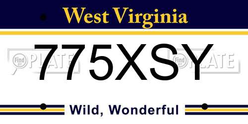 775XSY West Virginia License Plate