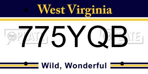 775YQB West Virginia License Plate