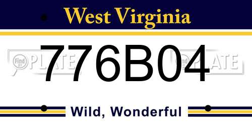 776B04 West Virginia License Plate
