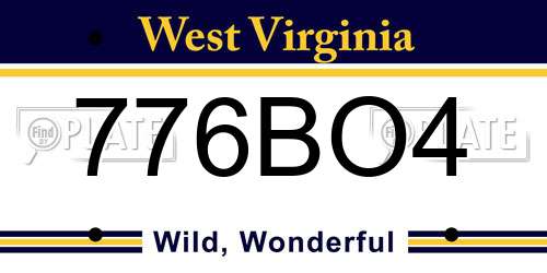 776BO4 West Virginia License Plate