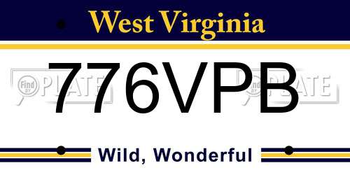 776VPB West Virginia License Plate