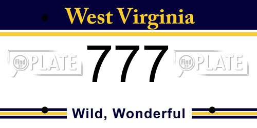 777 West Virginia License Plate