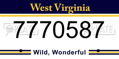 7770587 West Virginia License Plate