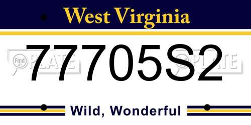 77705S2 West Virginia License Plate