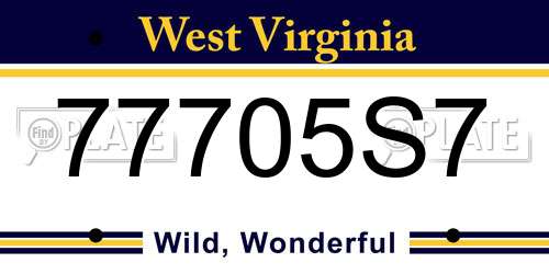 77705S7 West Virginia License Plate