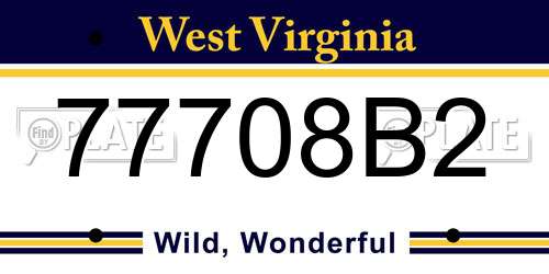 77708B2 West Virginia License Plate