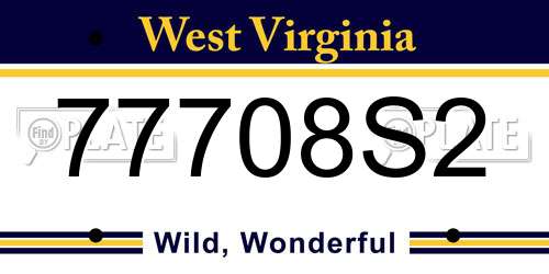 77708S2 West Virginia License Plate