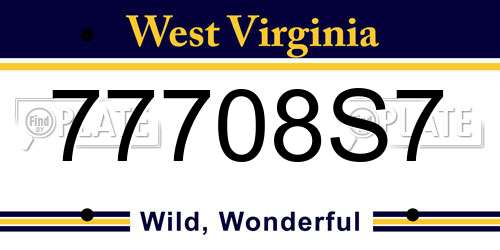 77708S7 West Virginia License Plate