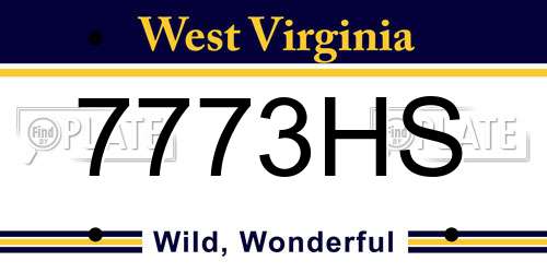 7773HS West Virginia License Plate