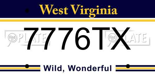 7776TX West Virginia License Plate