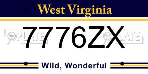 7776ZX West Virginia License Plate