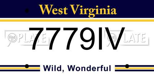 7779IV West Virginia License Plate