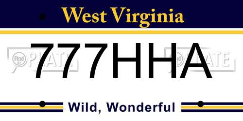 777HHA West Virginia License Plate