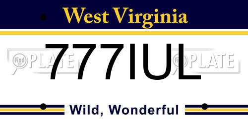 777IUL West Virginia License Plate