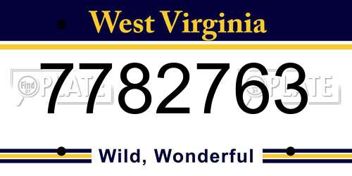 7782763 West Virginia License Plate