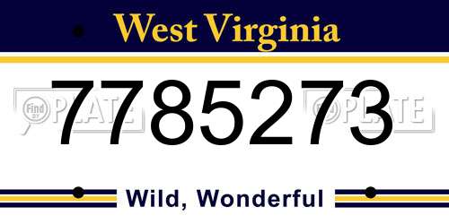 7785273 West Virginia License Plate