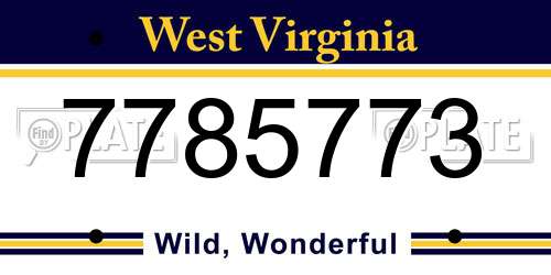 7785773 West Virginia License Plate