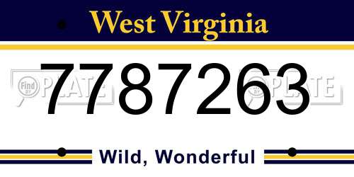 7787263 West Virginia License Plate