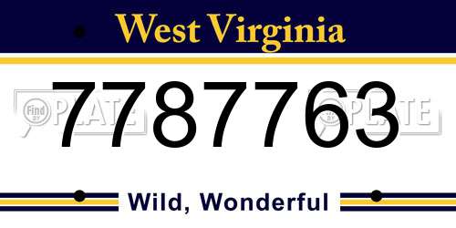 7787763 West Virginia License Plate