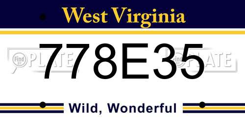 778E35 West Virginia License Plate