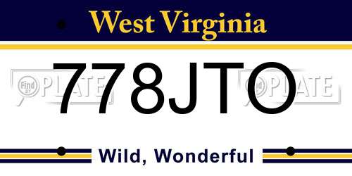778JTO West Virginia License Plate