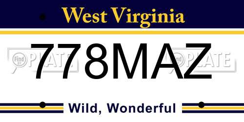 778MAZ West Virginia License Plate