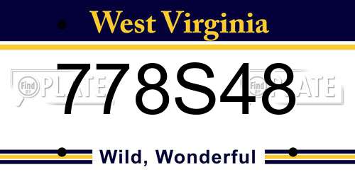 778S48 West Virginia License Plate