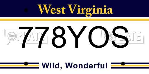 778YOS West Virginia License Plate