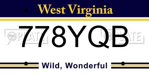778YQB West Virginia License Plate