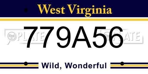 779A56 West Virginia License Plate