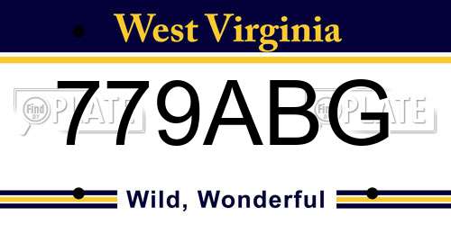 779ABG West Virginia License Plate