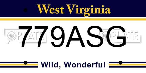 779ASG West Virginia License Plate