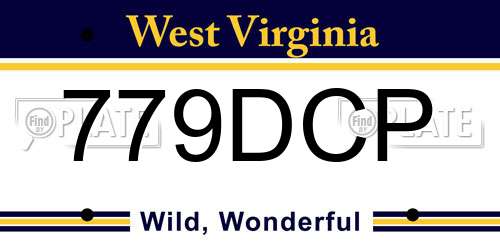 779DCP West Virginia License Plate