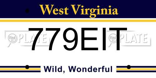 779EIT West Virginia License Plate