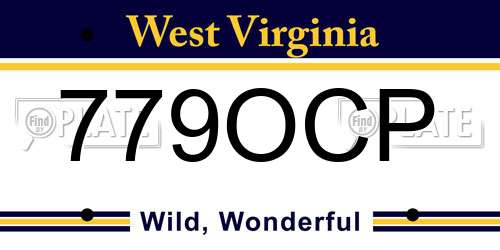 779OCP West Virginia License Plate