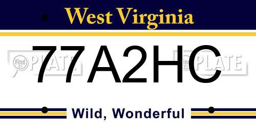77A2HC West Virginia License Plate