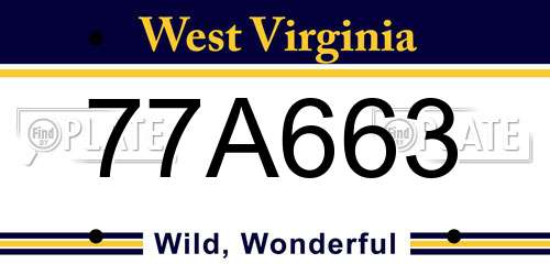 77A663 West Virginia License Plate