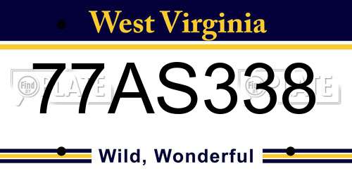 77AS338 West Virginia License Plate