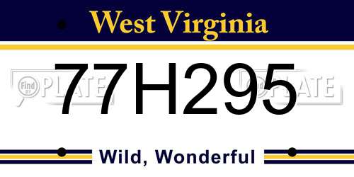77H295 West Virginia License Plate