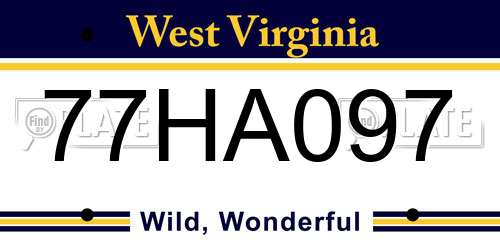 77HA097 West Virginia License Plate