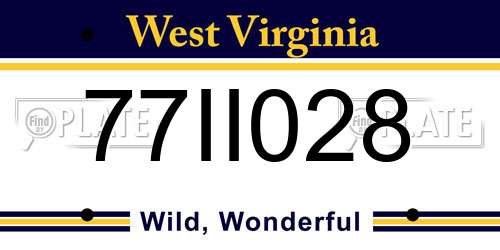 77II028 West Virginia License Plate