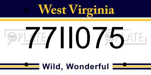 77II075 West Virginia License Plate