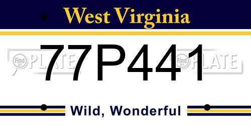 77P441 West Virginia License Plate